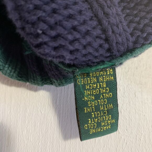 Vtg y2k Geometric Color Block Chunky Knit Sweater X Large crew cotton Pullover - Picture 11 of 11